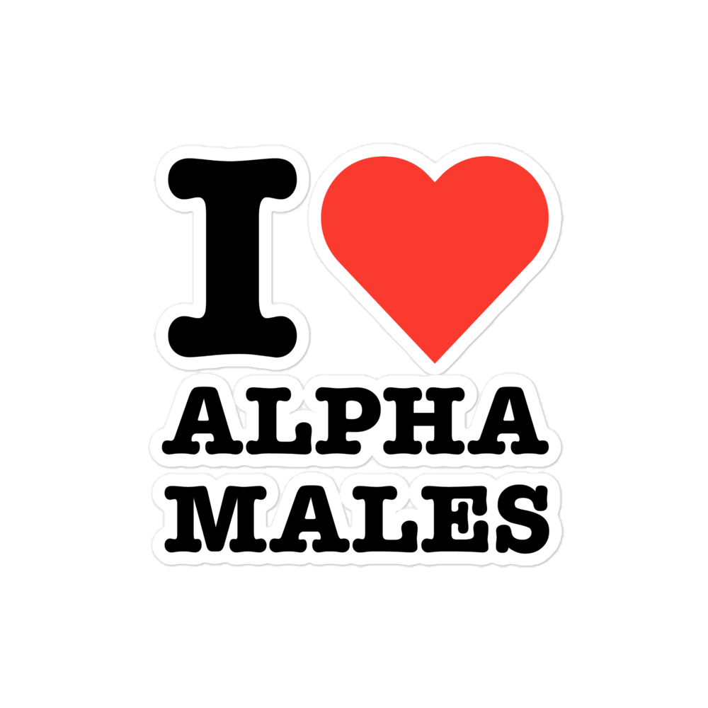 I Heart Alpha Males Sticker